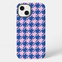 Houndstooth Pink+Blue Pattern