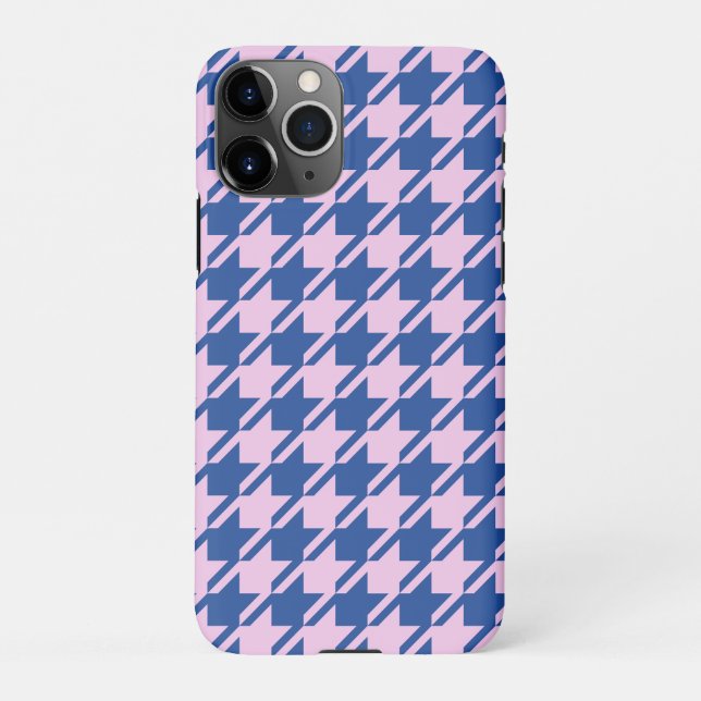 Houndstooth Pink+Blue Pattern iPhone Case (Back)