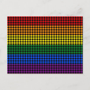 Houndstooth Pride on a Black Background Postcard