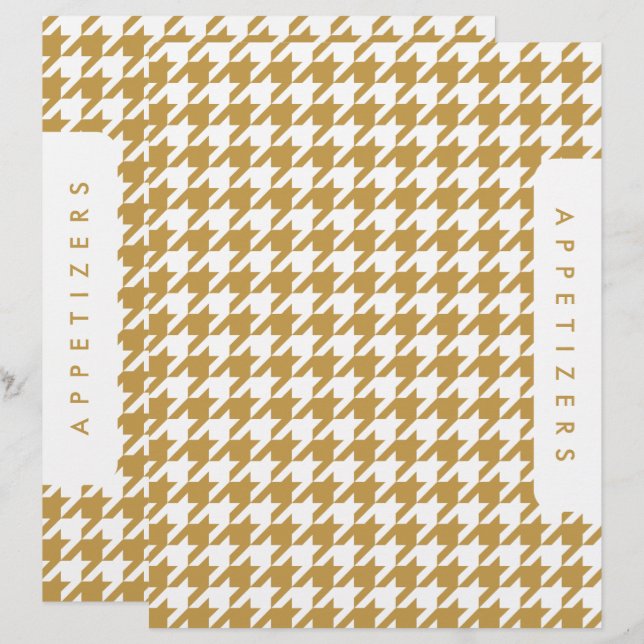 Houndstooth Recipe Divider / Appetizers / Custom   (Front/Back)