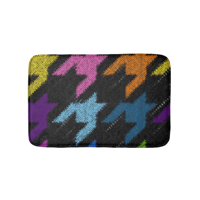 Houndstooth: rough canvas imitation. bath mat (Front)