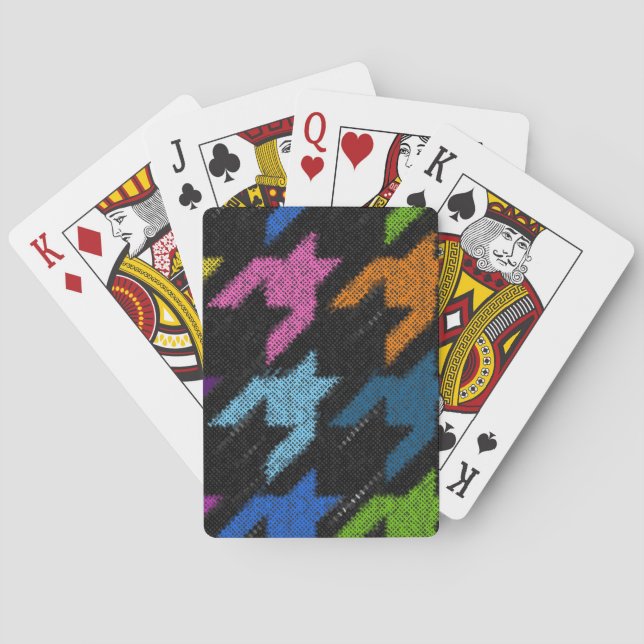 Houndstooth: rough canvas imitation. playing cards (Back)