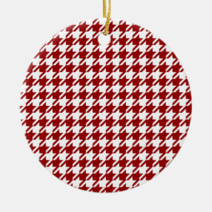 HoundsTooth Samba Sultry Red Christmas Ornament