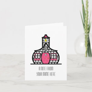 Houndstooth Schoolhouse Card