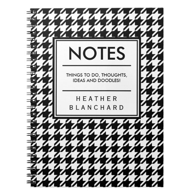 Houndstooth Spiral Notebook (Front)