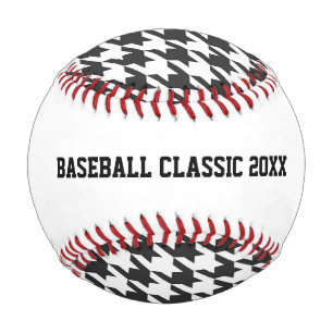 Houndstooth Sports Ball Classic Black Red White