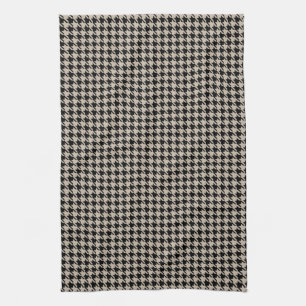 Houndstooth Tan and Black Tea Towel