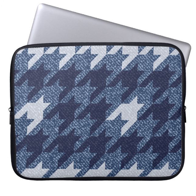 Houndstooth Tartan Jeans Background Design Laptop Sleeve (Front)