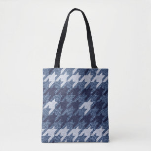 Houndstooth Tartan Jeans Background Design Tote Bag