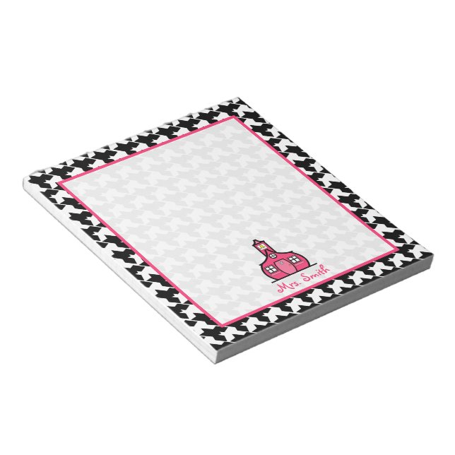 Houndstooth Teacher Notepad (Angled)