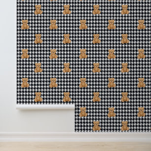 Houndstooth Teddy Home, Wallpaper