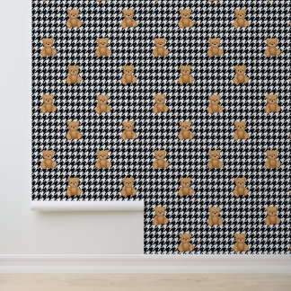 Houndstooth Teddy Home, Wallpaper