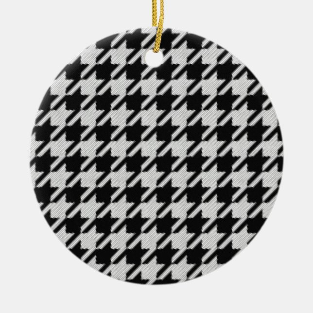 Houndstooth Weave Pattern Christmas Ornament (Front)