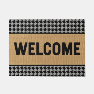 Houndstooth Welcome Doormat
