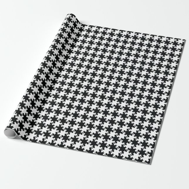Houndstooth Wrapping Paper (Unrolled)