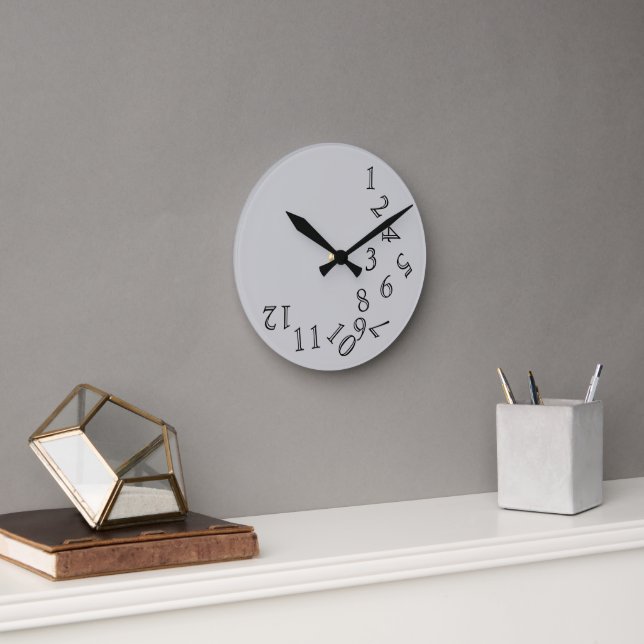 Hour Time Crazy Numbers  Round Clock (Office)
