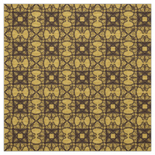 Hourglass Abstract Printed Patterned Gold Fabric