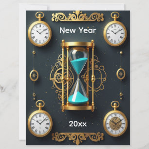 Hourglass and Watches Scrapbook Paper