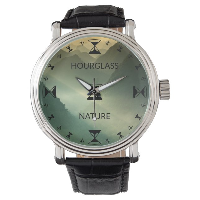 Hourglass round clock watch (Front)