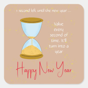 Hourglass Time New Year  Square Sticker