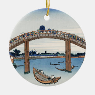 Housai Mount Fuji seen from below Men's Bridge Ceramic Tree Decoration
