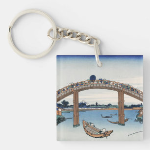 Housai Mount Fuji seen from below Men's Bridge Key Ring