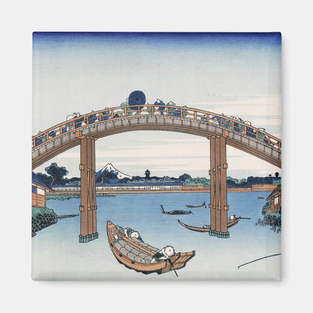 Housai  Mount Fuji seen from below Men's Bridge  Magnet (Front)