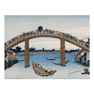 Housai Mount Fuji seen from below Men's Bridge Poster