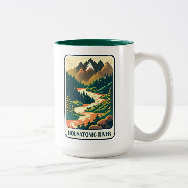Housatonic River Connecticut Colours Two-Tone Coffee Mug (Right)