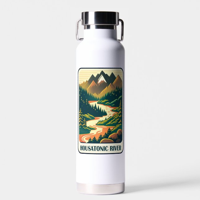 Housatonic River Connecticut Colours Water Bottle (Front)