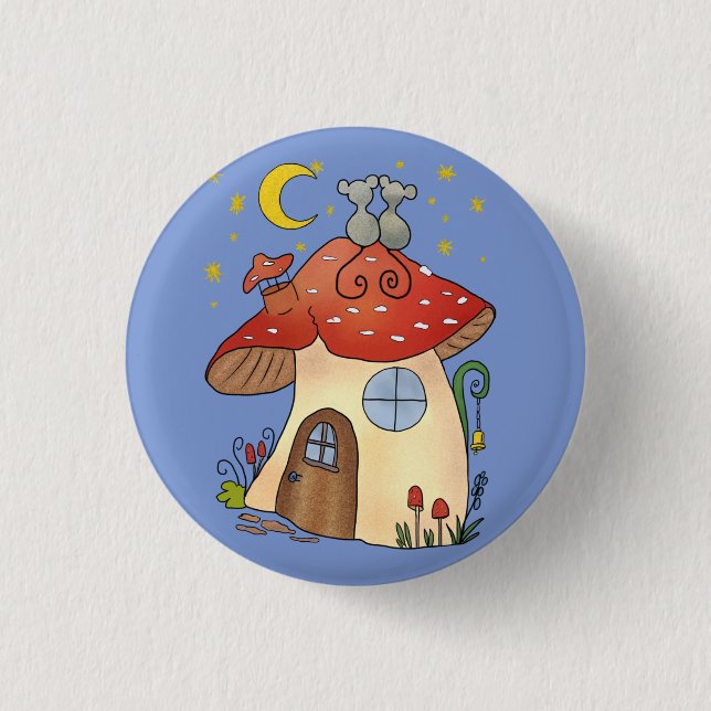 house 3 cm round badge (Front)