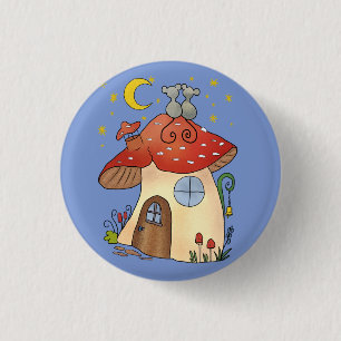 house 3 cm round badge