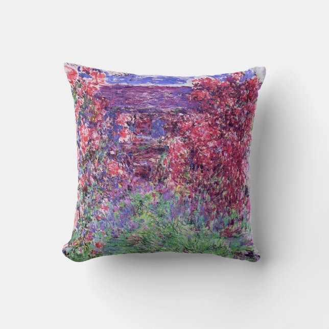 House Among the Roses Claude Monet Fine Art Cushion (Front)