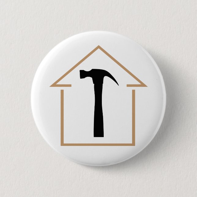 House and Hammer 6 Cm Round Badge (Front)