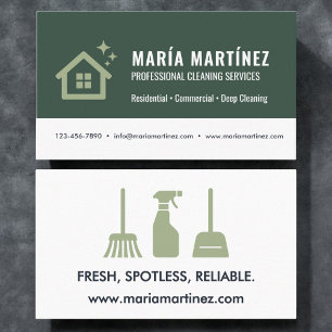 House and Office Cleaning Business Card