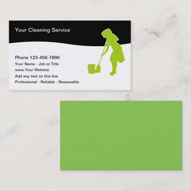House And Office Cleaning Business Cards (Front/Back)