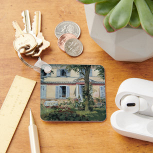 House at Rueil by Edouard Manet, Vintage Fine Art Key Ring