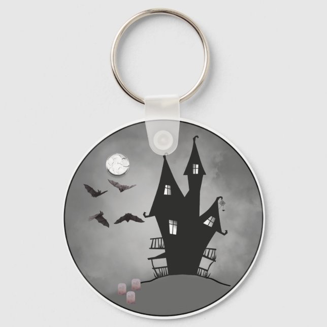 house bats tombstones key ring (Front)