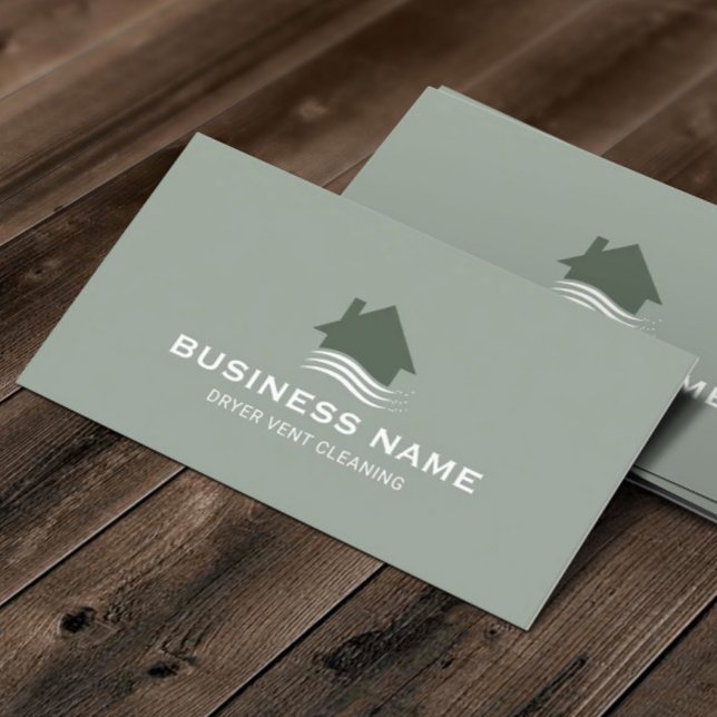 House & Breeze Logo Chimney Dryer Vent Cleaning #3 Business Card (Creator Uploaded)