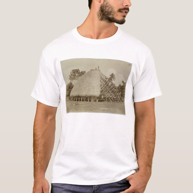 House Building in Samoa, c.1875 (sepia photo) T-Shirt (Front)