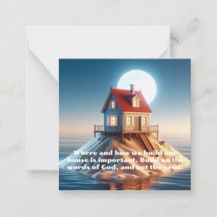 House built on sand, Christian faith fun reminders Card