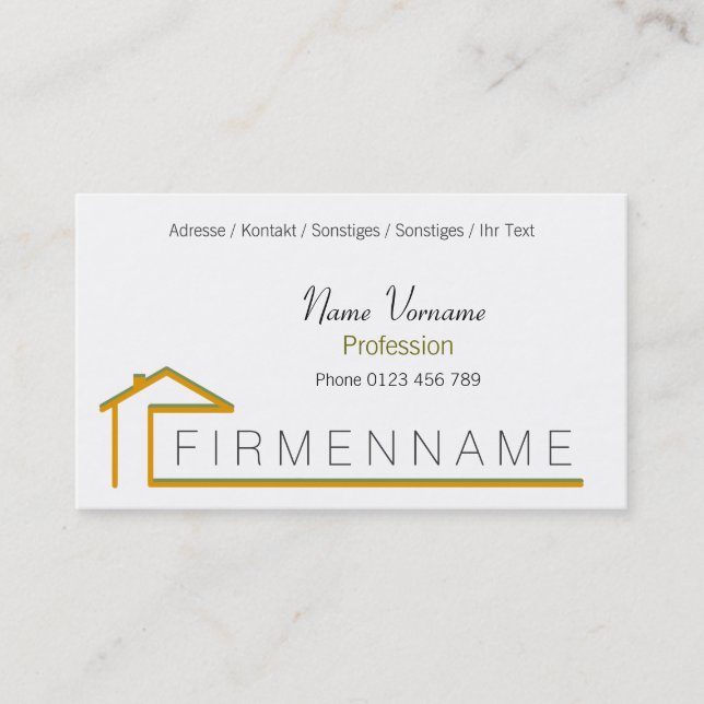 house business card (Front)