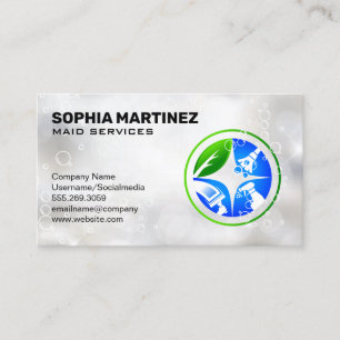House Chores Cleaning Icons   Soap Bubbles Business Card