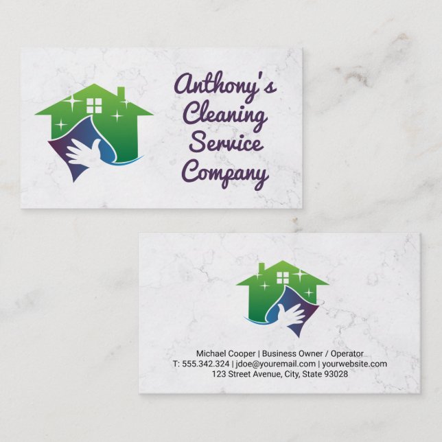 House Clean Cleaning Services Business Card (Front/Back)