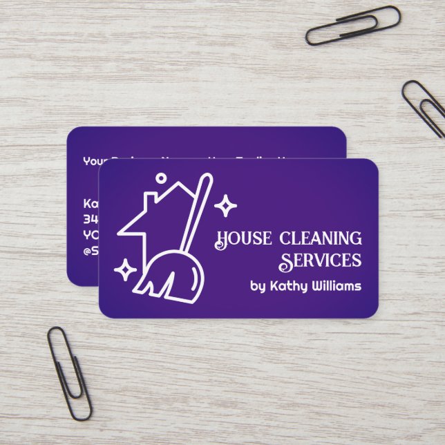 House Cleaner Business Card (Front/Back In Situ)