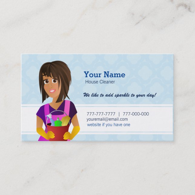 House Cleaner Business Cards (Front)