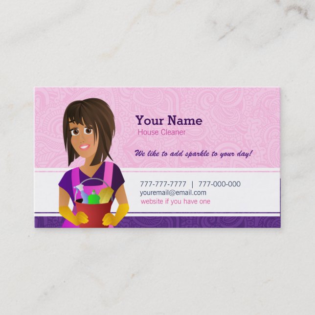 House Cleaner Business Cards (Front)
