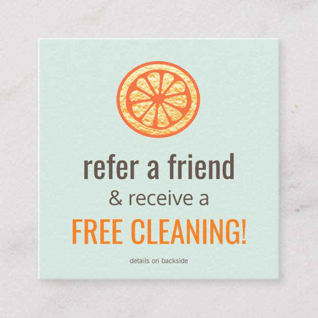 House Cleaner Customer Referral Card (Front)