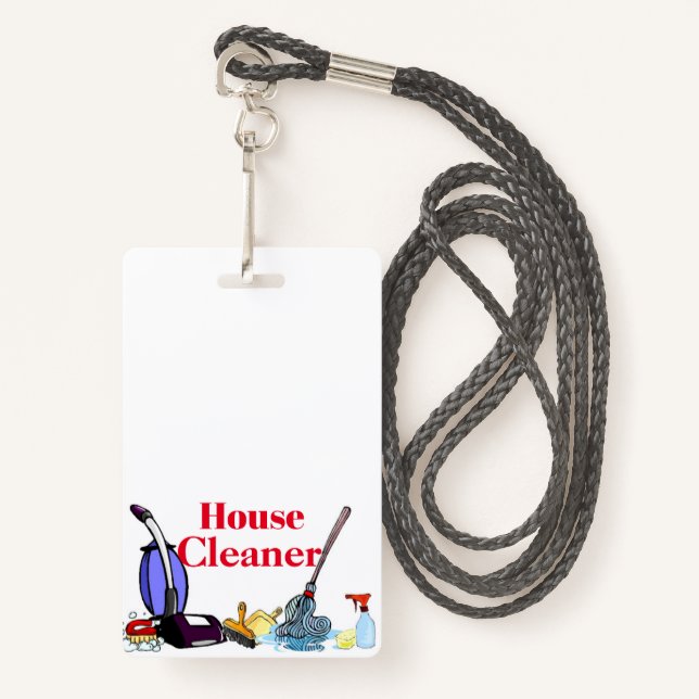 House cleaner ID badge (Front with Lanyard)