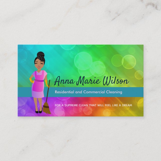 House Cleaner logo Business Cards (Front)